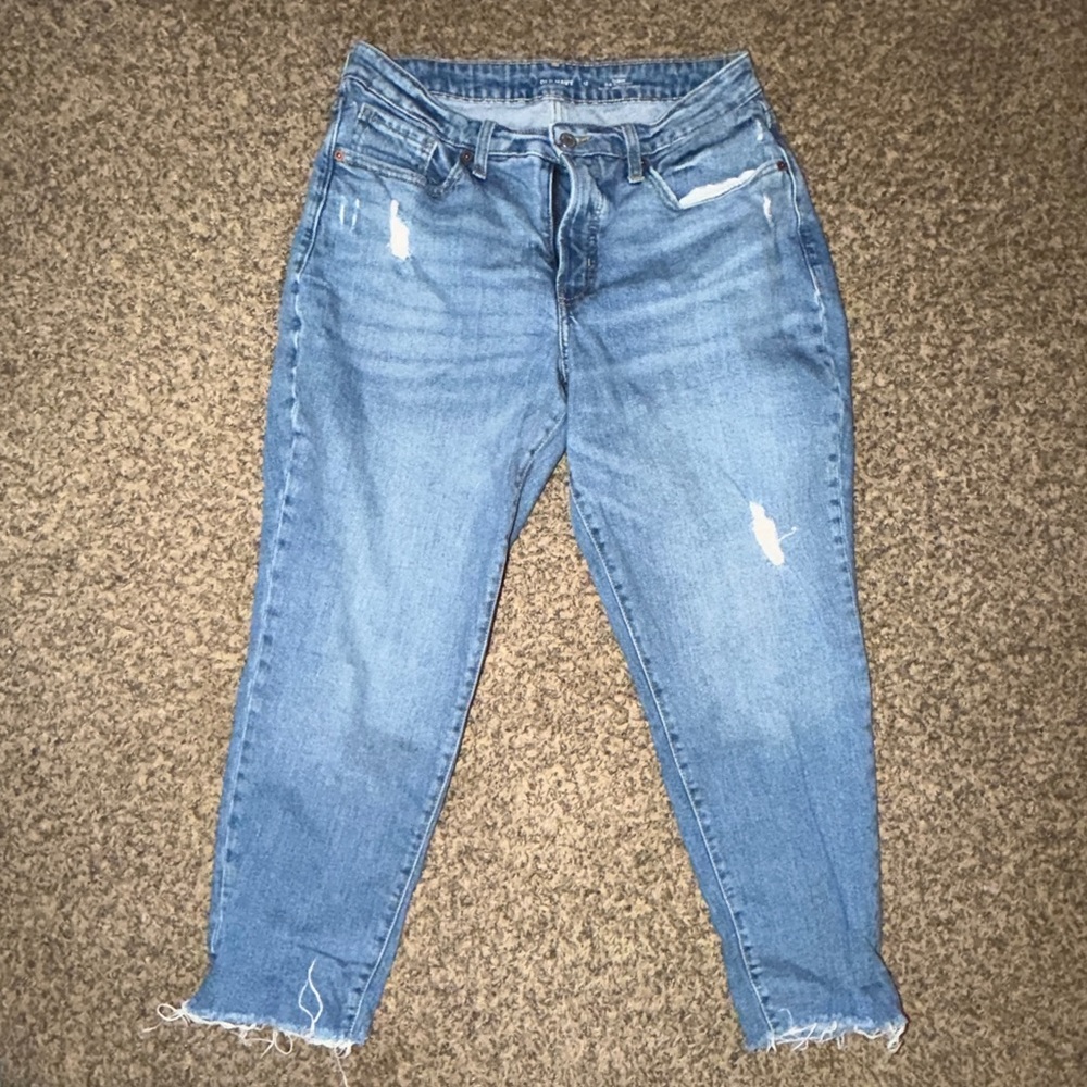 Old Navy Curvy fit Light Blue Distressed Ankle Jeans